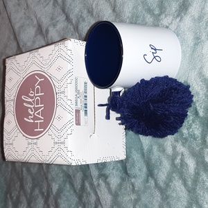 Thirty-One Navy Sip Mug with Pom NWT